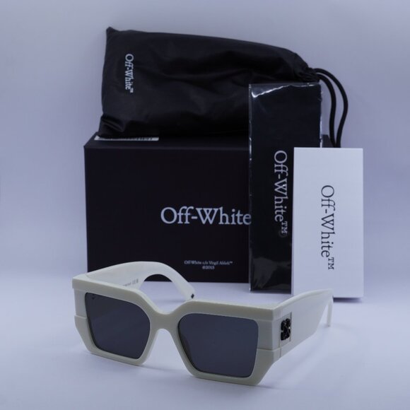 Off-White OERI148 DOVER 0107 Square Sunglasses – White\\ Grey main image 5
